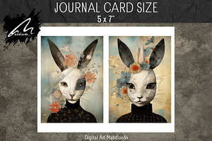 Surreal Rabbit Portrait Papers