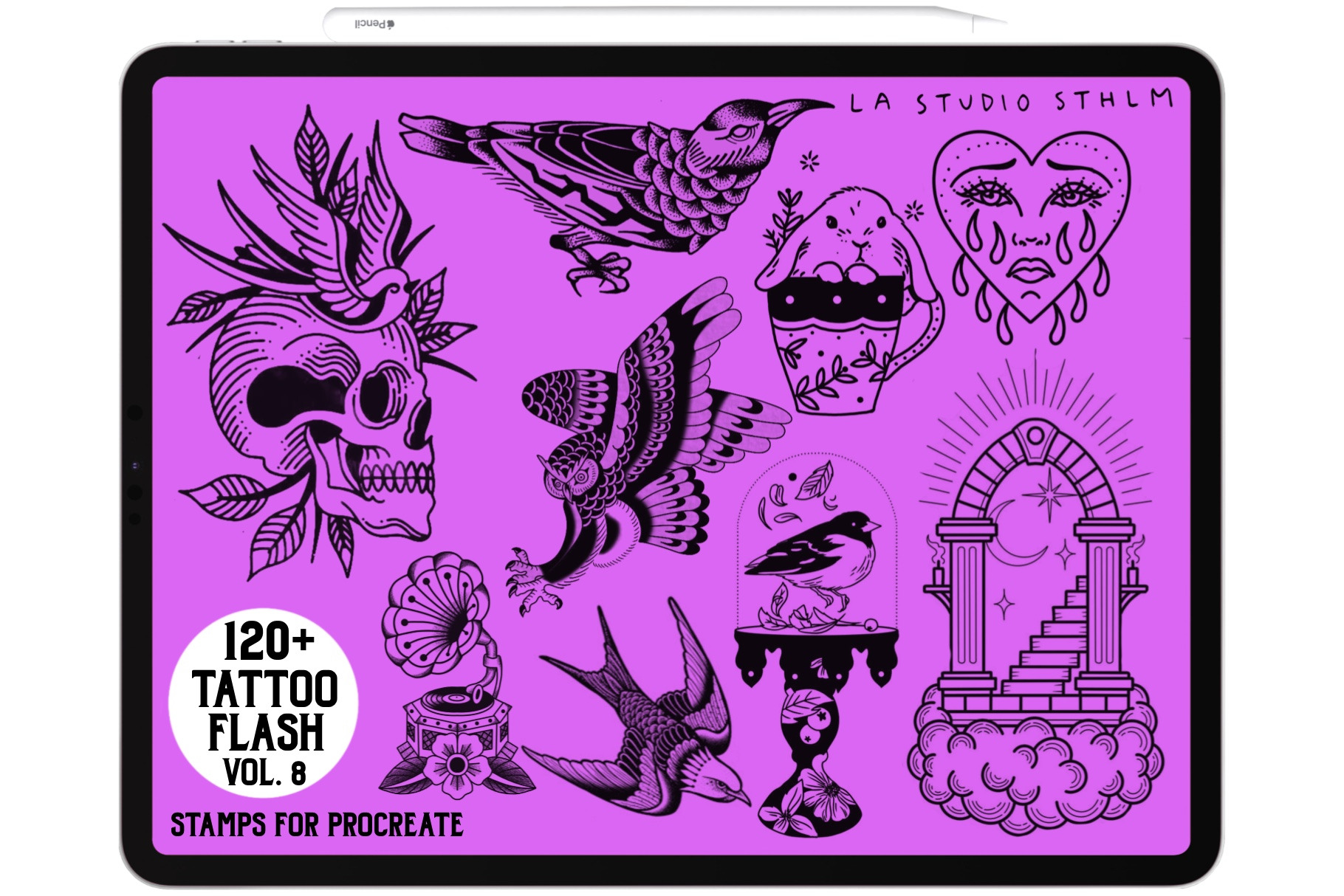 Tattoo Flash Vol. 8 - Procreate Stamp Set