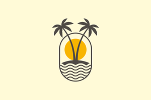 coconut tree beach seashore logo, a Branding & Logo Template by devastd