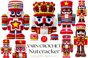 Yarn Crochet Nutcracker Cipart, an Illustration by OK Design