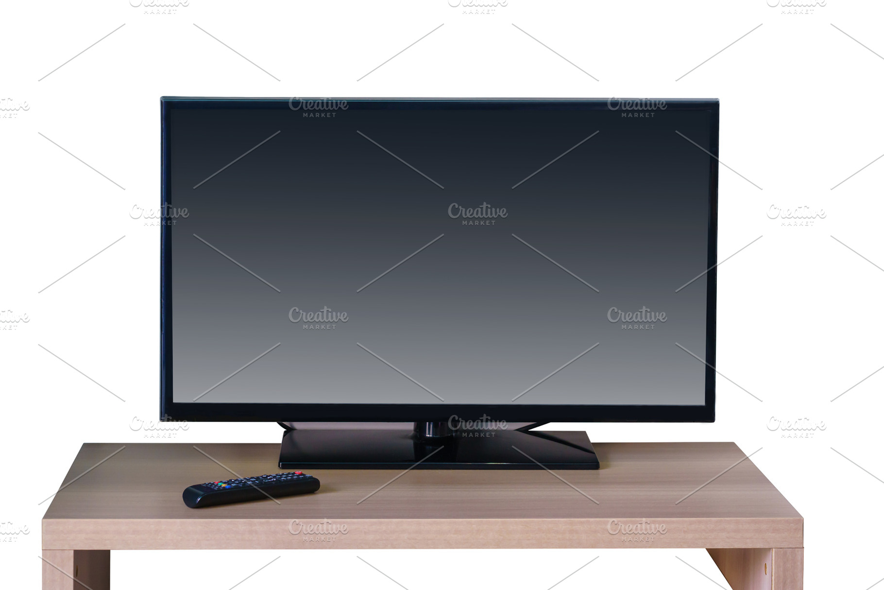 Smart TV on the cabinet in modern living room, a Technology Photo by Casanowe-studio