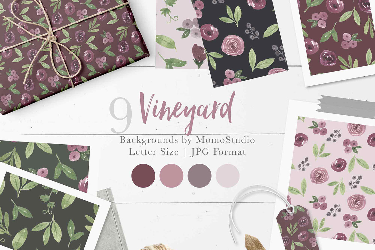 Watercolor Vineyard Elements, an Illustration by Momo Studio (Photo 10 of 16)