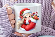 Cute Christmas Mrs Santa Claus PNG, an Illustration by Pixels.Craft (Thumbnail 5 of 7)