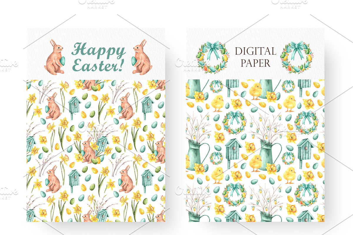Easter traditions watercolor set., an Illustration by SabinaWatercolorArt (Photo 5 of 18)