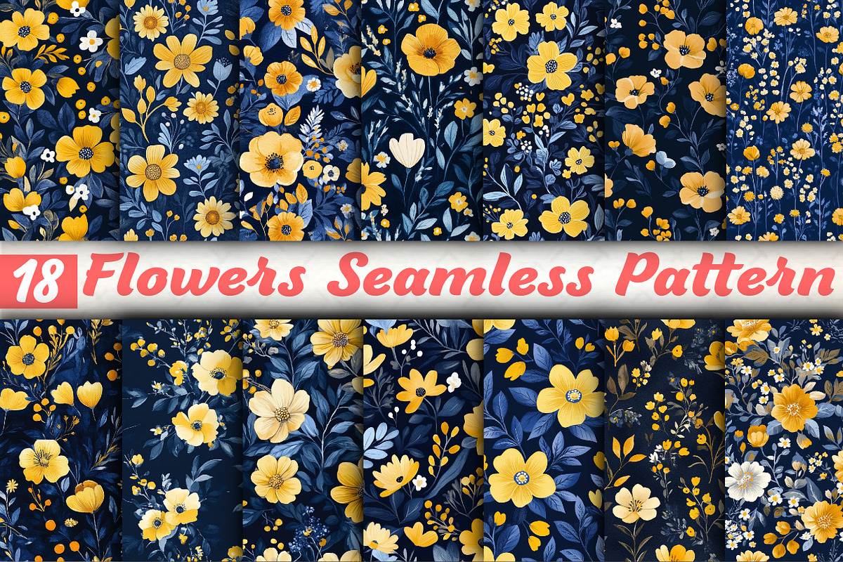 Flowers Seamless Pattern, a Pattern Graphic by DreamCafeArt (Photo 1 of 3)