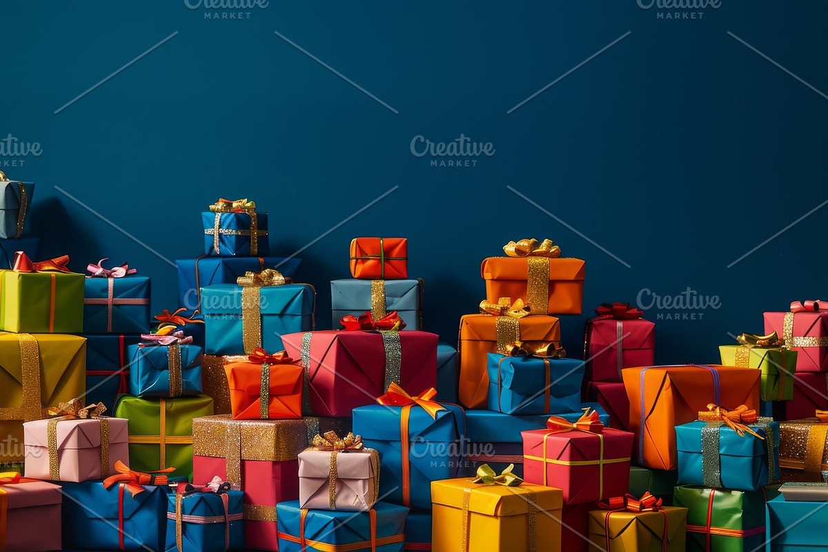 86 Gift boxes with ribbons and bows, a Holiday Photo by Handmadefont (Photo 24 of 90)