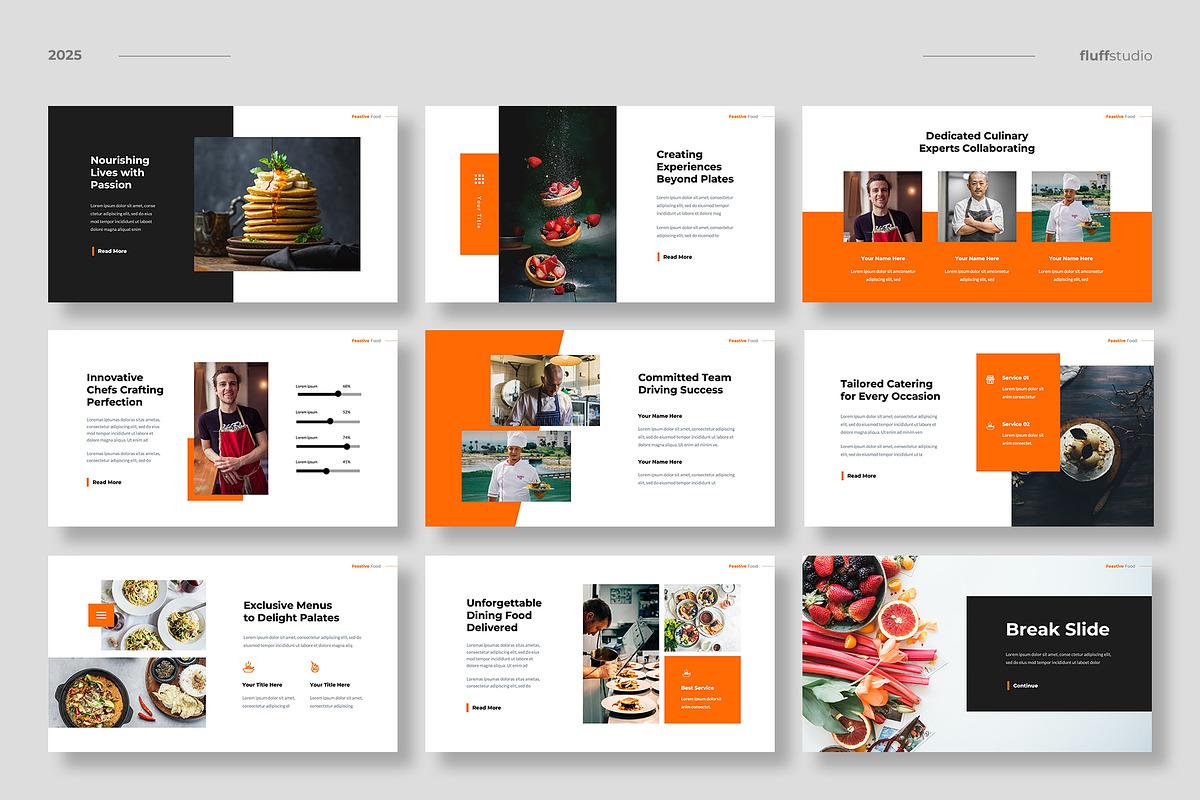 Food Restaurant Powerpoint Template, a Presentation Template by fluffstudio (Photo 3 of 5)