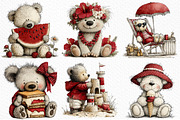 Whimsical Summer Teddy Bear Clipart, an Illustration by Craft Nest (Thumbnail 4 of 11)