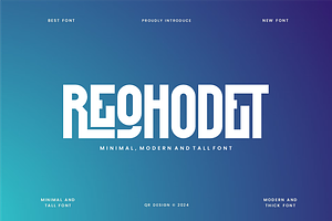 Reqhodet - Minimal & Tall Font, a Sans Serif Font by QR Design Studio