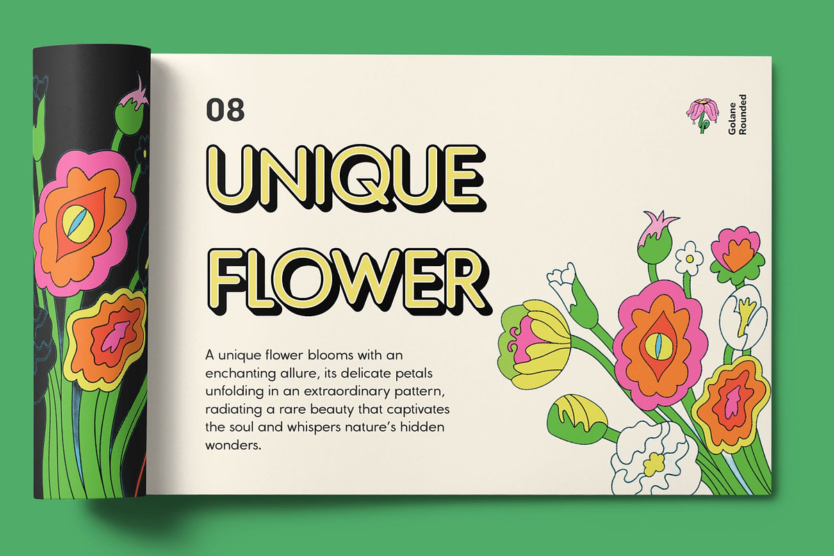 Golane Rounded 3D, a Sans Serif Font by Craft Supply Co. (Photo 4 of 8)