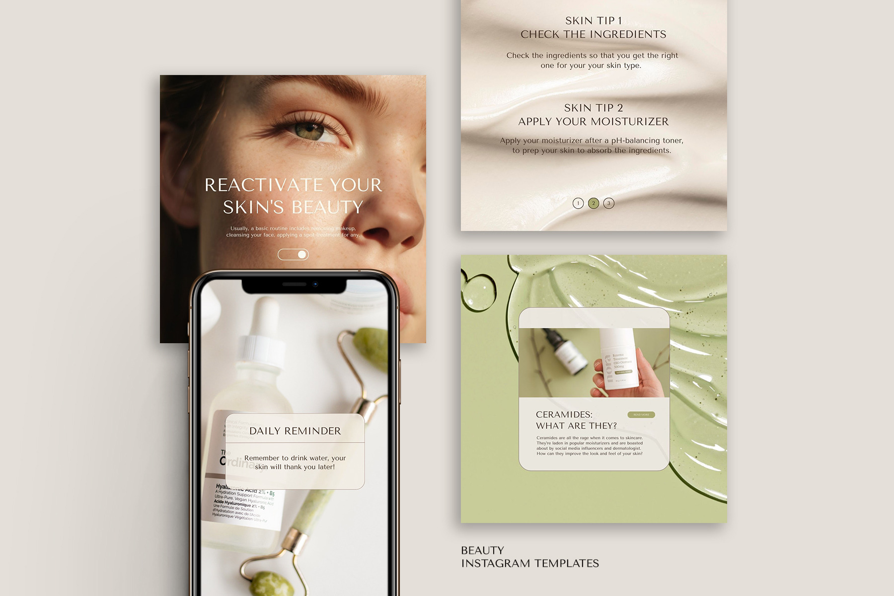 Beauty Instagram Templates Canva and Photoshop