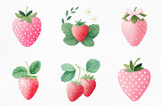Strawberry Watercolor Clipart Set, an Illustration by Craft Nest (Thumbnail 6 of 11)