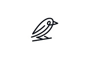 Crow Monoline Logo, a Branding & Logo Template by brandclay (Thumbnail 1 of 5)