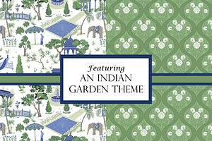 Boho Patterns - Indian Garden Green