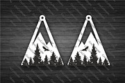 Mountain landscape Svg Earrings, a Graphic by CncCutModel (Thumbnail 3 of 4)
