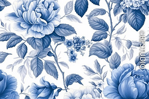 BLUE CHINOISERIE BUNDLE SEAMLESS I