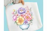 Watercolor Purple Floral Clipart, an Illustration by designcity5 (Thumbnail 3 of 5)