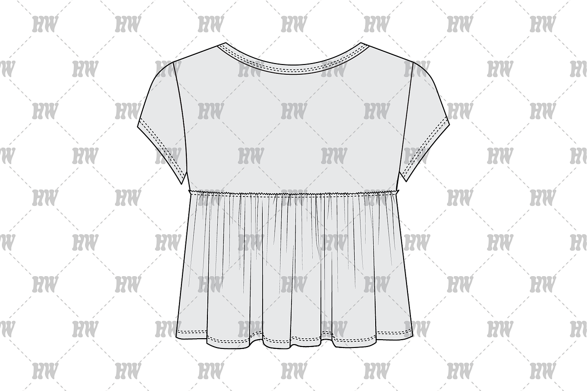 Baby Doll Henley Fashion Flat, a Shirt Mockup by haydenwentworth (Photo 3 of 3)