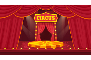 Cartoon circus stage. Carnival arena, a Sport Illustration by Stock-Smart-Start