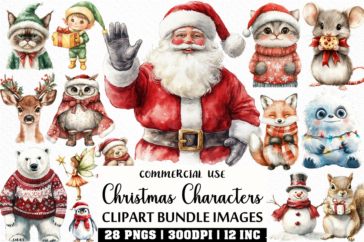 Christmas Characters Png, an Illustration by Craft Nest (Photo 1 of 6)