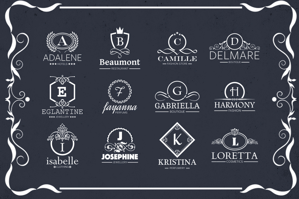 12 Elegant Monograms, a Branding & Logo Template by Carlos Fernando (Photo 2 of 14)