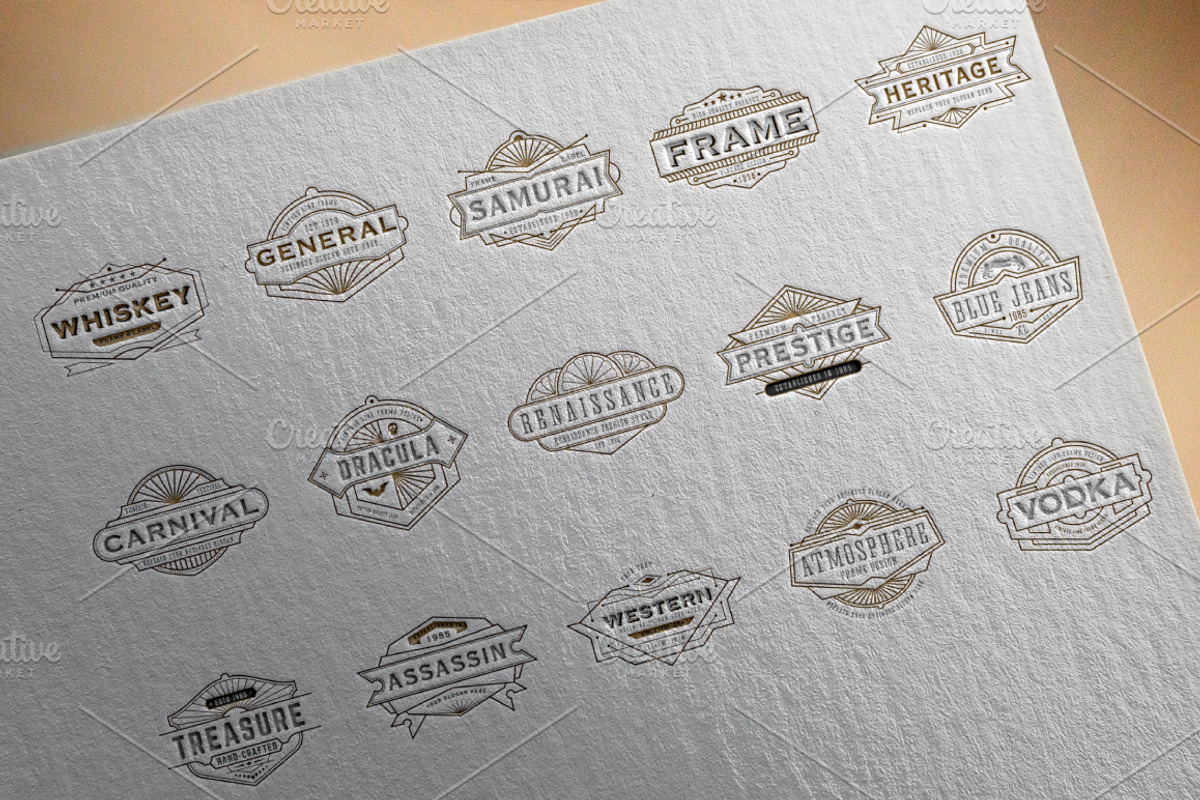 30 Line Art Badge & Frame Label, a Decorative Illustration by Raftel (Photo 4 of 12)
