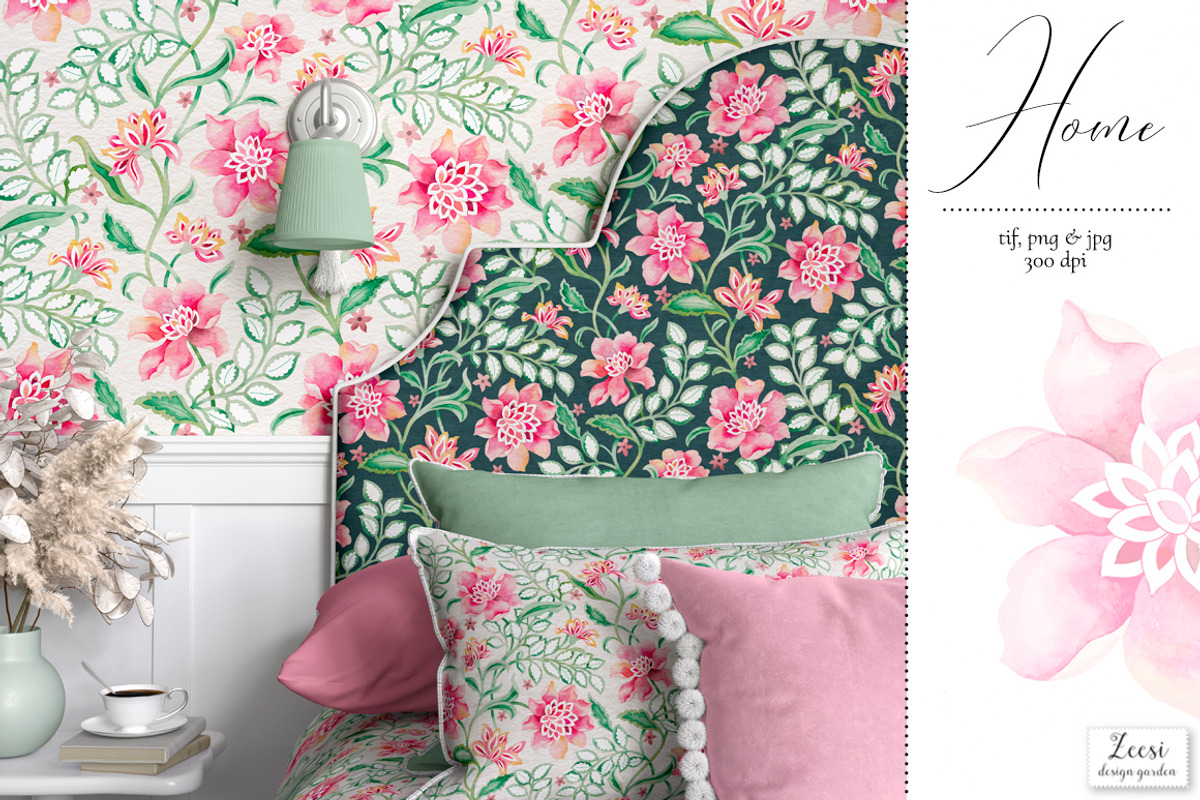 Green Leaves Floral Pattern & Motifs, a Pattern Graphic by Zeesi Design Garden (Photo 6 of 10)