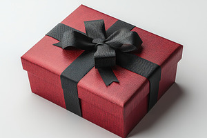 Gift box wrapped in red paper with b, a Photo by Tanuart