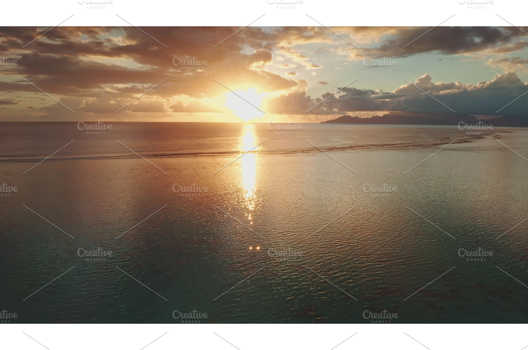 Golden sunset illuminating calm, a Nature Photo by Goinyk