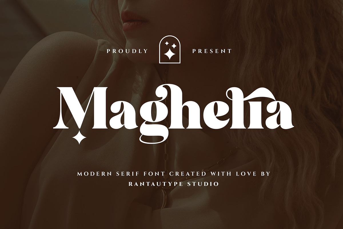 Maghelia Modern Serif Font, a Serif Font by RantautypeStudio (Photo 1 of 15)
