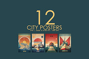 City Posters - 01, a Decorative Illustration by Digital Art Creations (Thumbnail 1 of 8)