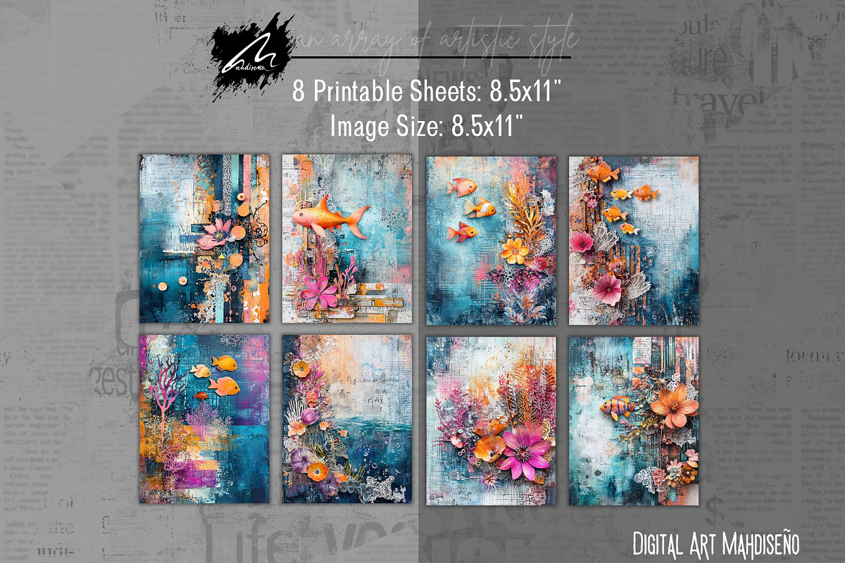Underwater World, Mixed Media Pages, a Background Graphic by Digital Art Mahdiseño (Photo 3 of 10)