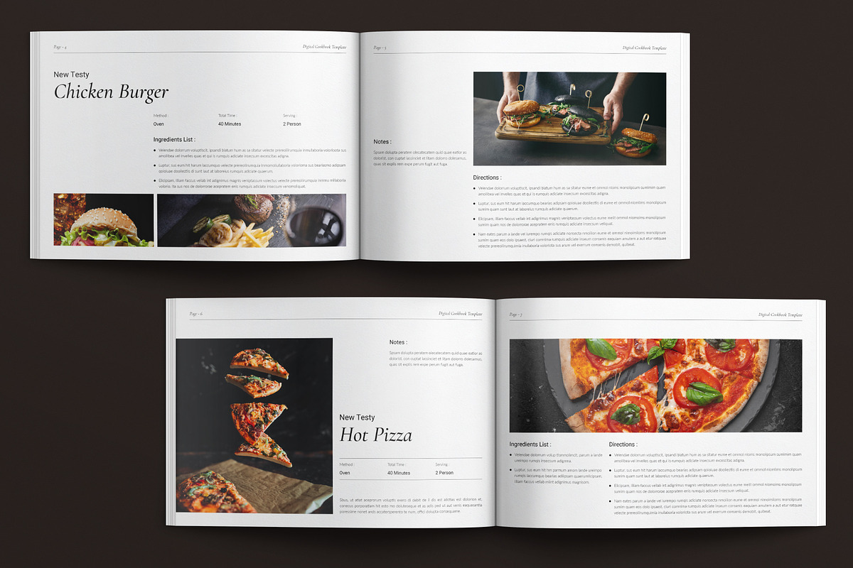 Digital Cook Book Template Landscape, a Brochure Template by E-Type (Photo 3 of 7)
