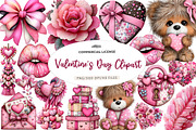 Watercolor Valentine's Day Clipart, an Illustration by CreationArt (Thumbnail 1 of 6)