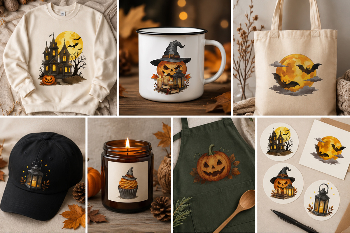 Halloween Watercolor Collection, a Seasonal Illustration by IrynaPanashii (Photo 13 of 19)
