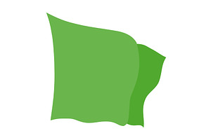 Waving flag. Green flag, an Object Illustration by Things for designers
