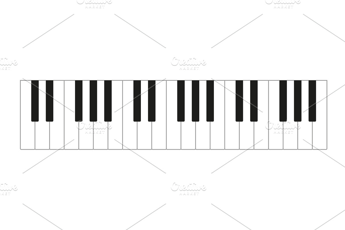 Piano keyboard layout showing white, an Education Illustration by Woters little shop