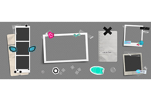 Y2k aesthetic photo frames mockup, an Illustration by art PVP - market