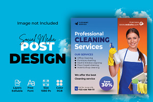 Cleaning service social media post P, a Social Media Template by designSultan