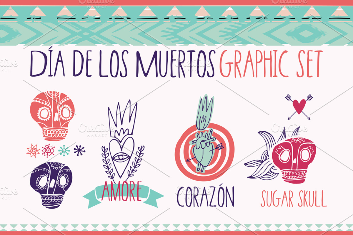 Day of the Dead Graphic set, an Illustration by totokumi (Photo 1 of 3)