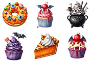 Watercolor Halloween Bakery PNG Bund, an Illustration by DreamArtGraphic (Thumbnail 4 of 5)