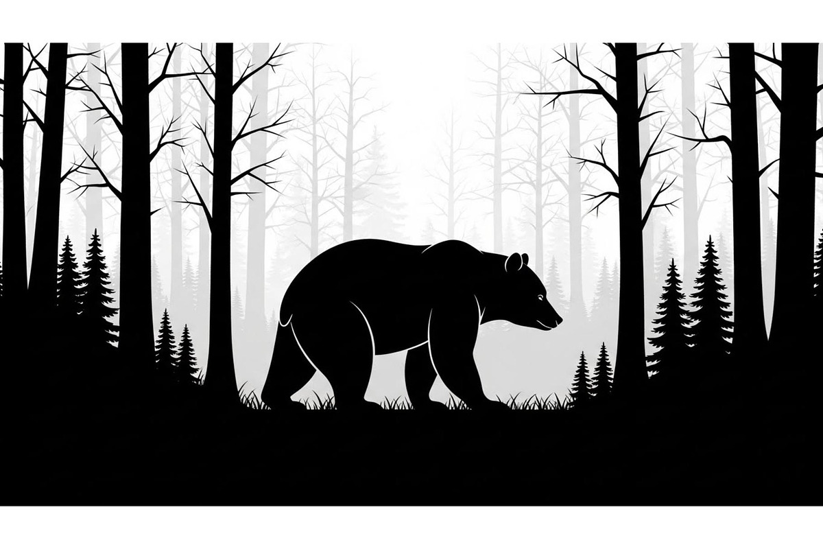 Nature Wildlife Bear Silhouette Bund, an Illustration by Designs_River (Photo 49 of 51)