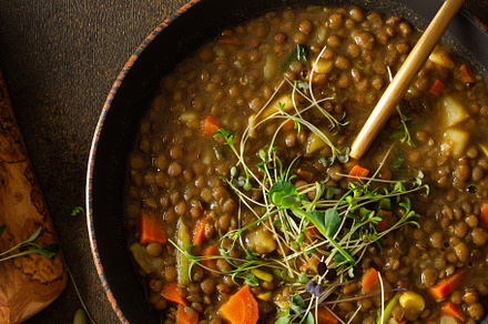 Healthy lentil soup, a Food & Drink Photo by Pandateam