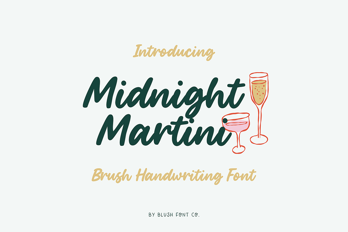 Midnight Martini Brush Script Font, a Handwritten Font by Blush Font Co. (Photo 1 of 3)