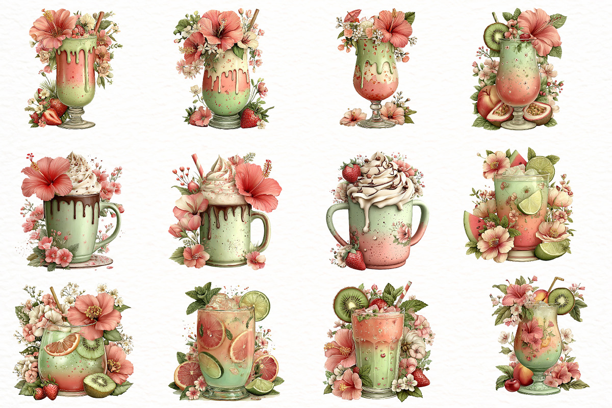 Whimsical summer tropical drink Clip, an Illustration by Designworld (Photo 5 of 6)