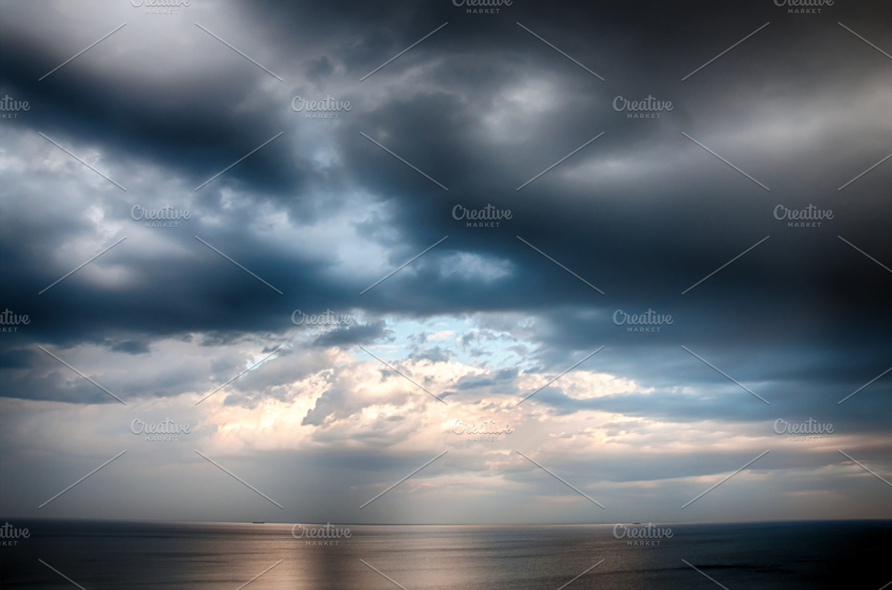 Dramatic seascape containing sea, ocean, and dramatic