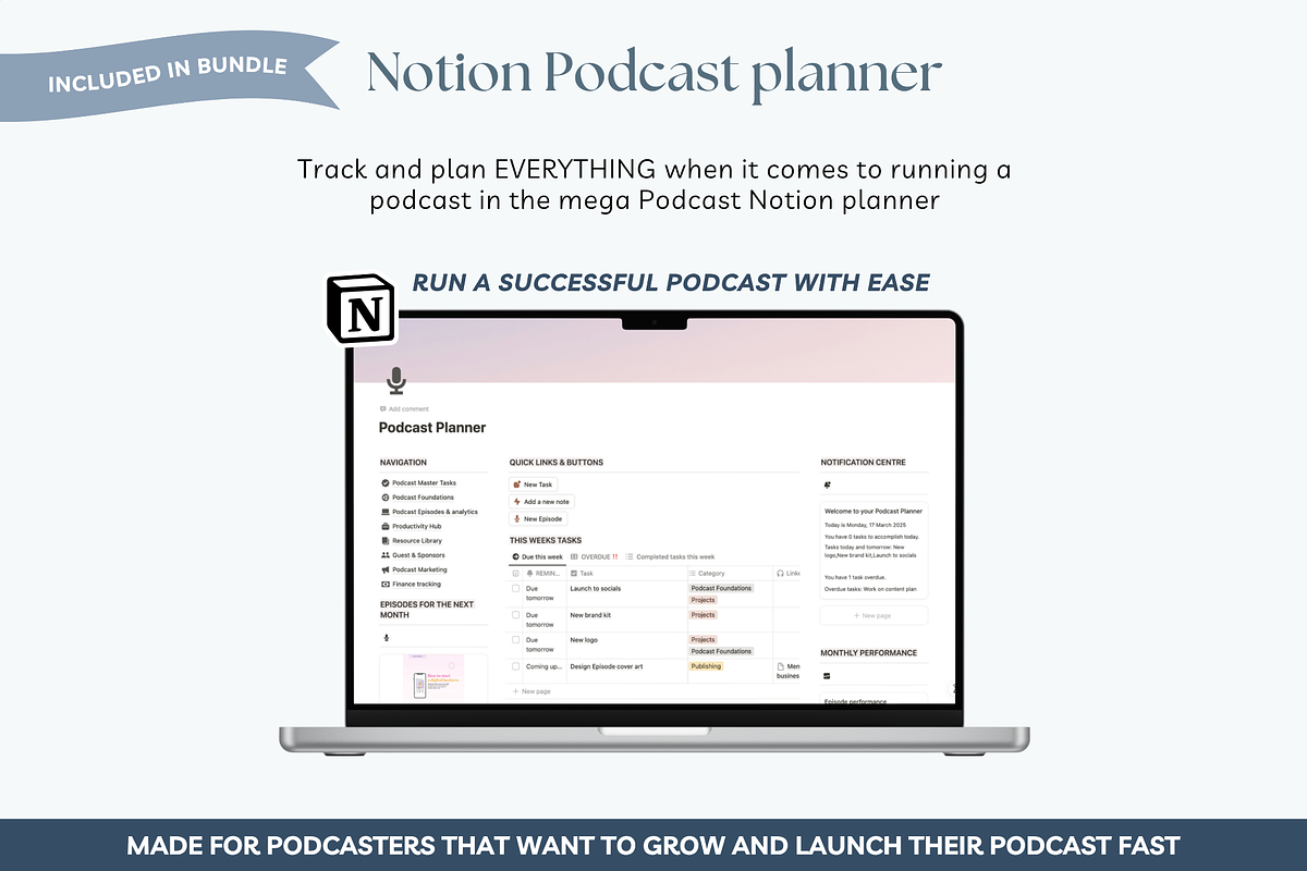 Podcast mega bundle Canva template preview 8