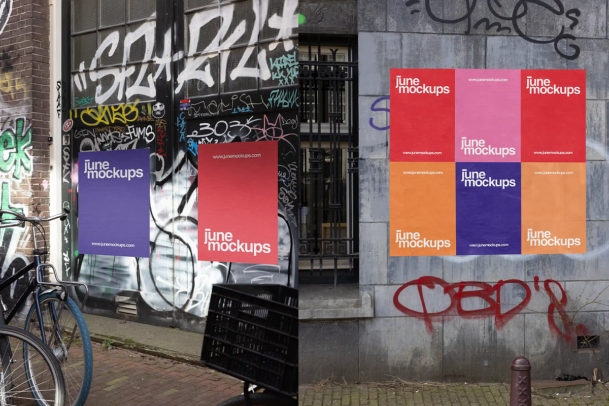 20+ Urban Poster Mockups Amsterdam, a Mockup by JuneMockups (Photo 6 of 11)