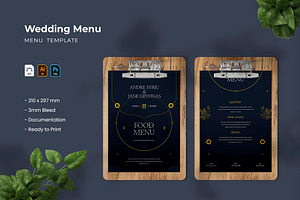 Wedding - Menu, a Print Template by VUNIRA