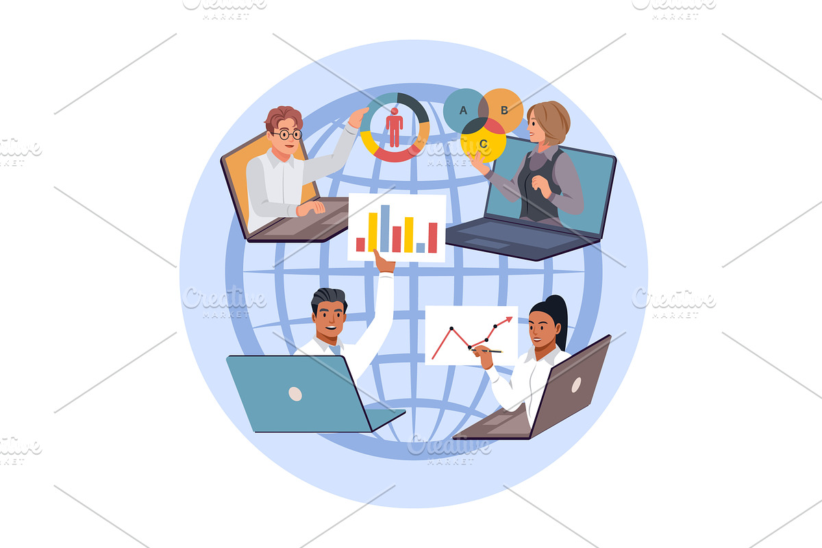 Digital education. Internet, a Finance Illustration by YummyBuum